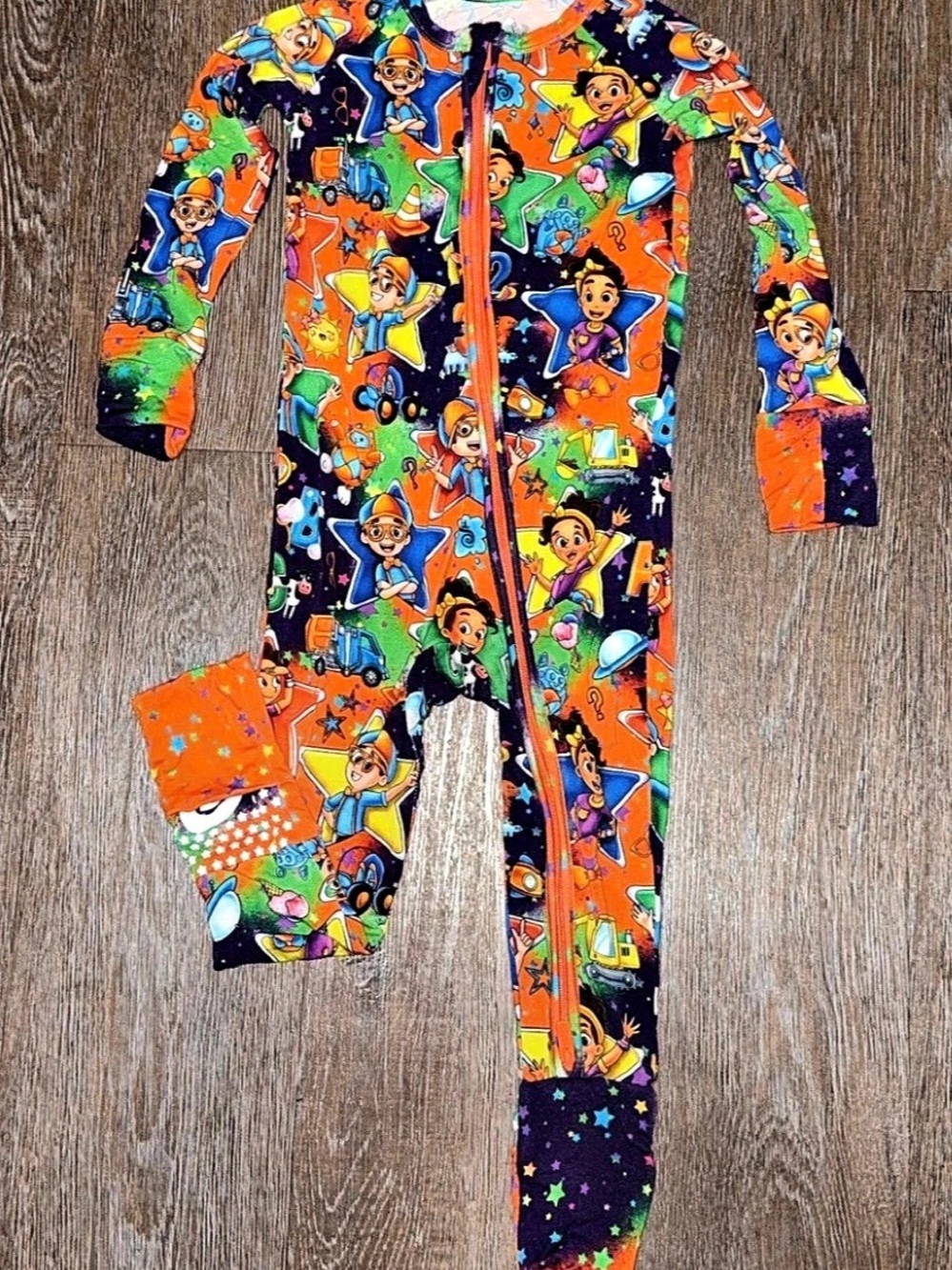 Sugar swan Blippi Bamboo Zippy Pajamas Footie Pajamas